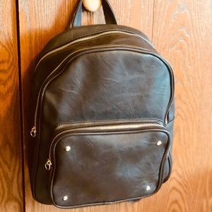 Black distressed backpack